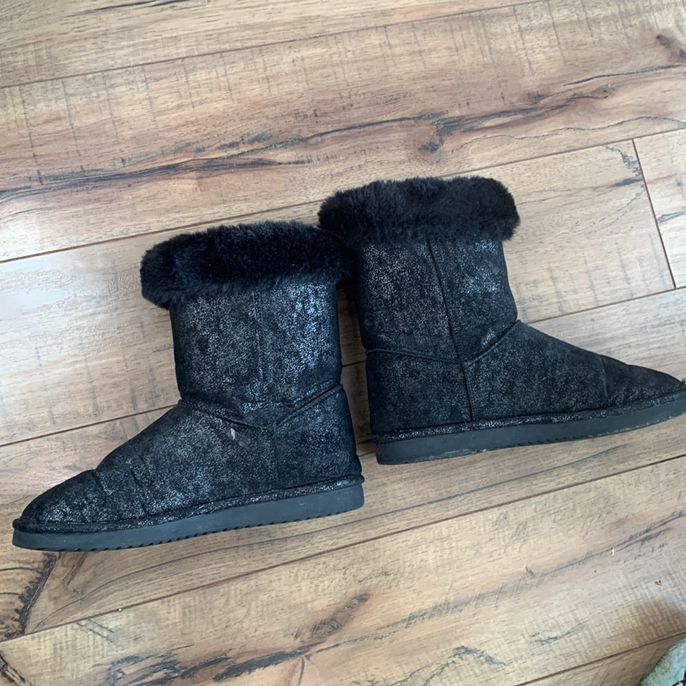 Joe Fresh black shimmery winter boots girls size 4 - Picture 6 of 12